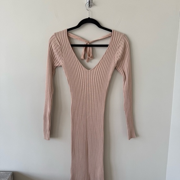 NBD Bekah Ribbed Midi Dress in Nude - Picture 5 of 11